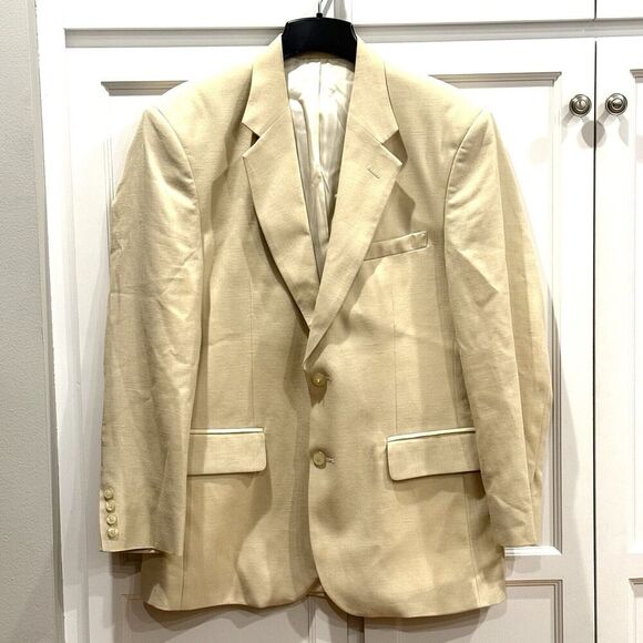 English Sports Shop Bermuda Linen Sports Coat 2 Button Blazer Mens Sz 39R - Picture 1 of 7